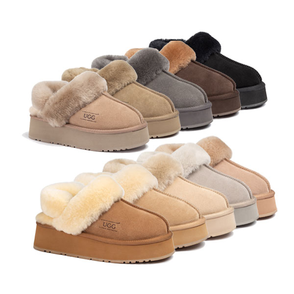 [무료배송] 호주정품 오즈웨어 플랫폼 탈부착 밴딩 어그 슬리퍼 OZWEAR UGG OB724PD