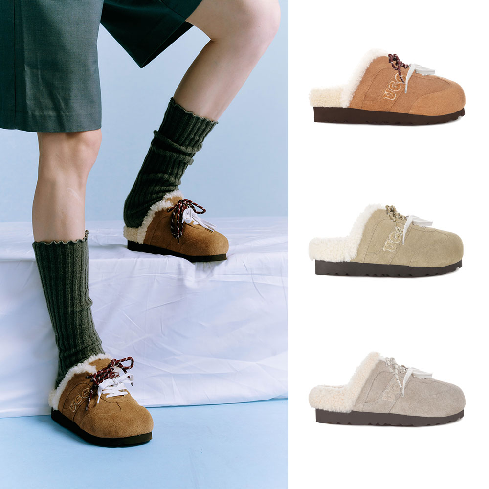 [무료배송] 호주정품 오즈라나 로고 시어링 스니커 슬리퍼 (굽 3.5cm) OZLANA UGG OZ3012