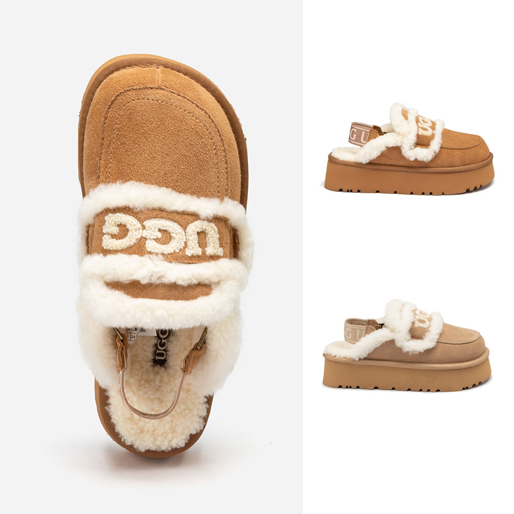 [무료배송] 호주정품 오즈웨어 바이올렌 시어링 플랫폼 탈부착 밴딩 슬리퍼 OZWEAR UGG OB938PD